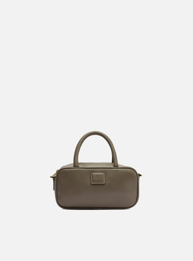 Bolsa Tiracolo Cinza Couro Bead ZZ Pequena