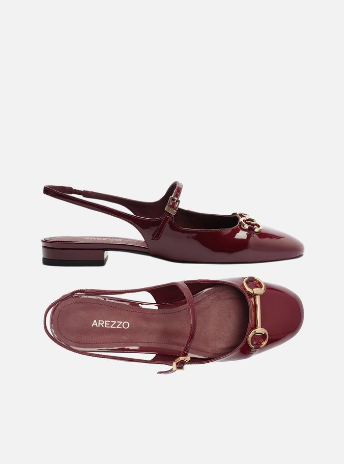 Sapatilha Boneca Vinho Verniz Slingback Bridão