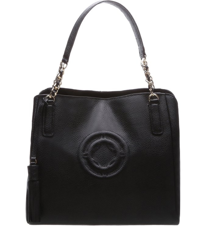 Bolsa Couro Tiracolo Grande Classic Preta