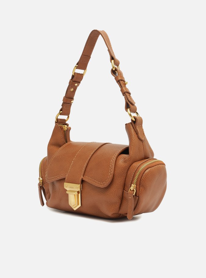 Bolsa Tiracolo Marrom Couro Média Bolsos