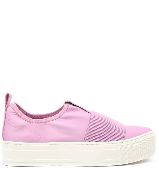 Slip On Lilás Tecido Flatform Elástico