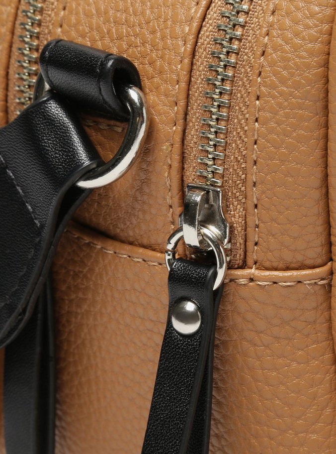 Bolsa Tiracolo Camurcina Prione Média Natural Tan