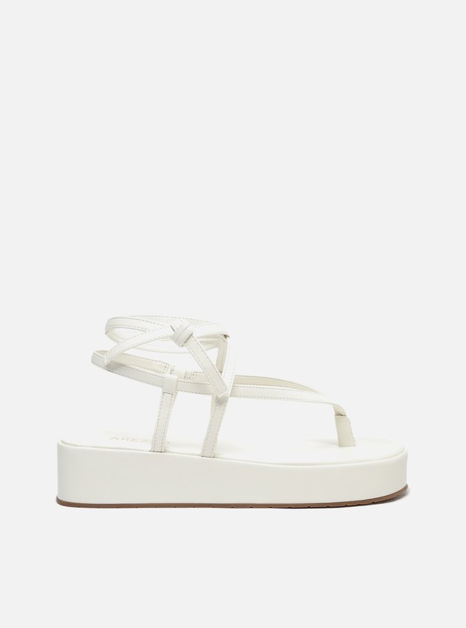 Sandália Branca Flatform Amarração