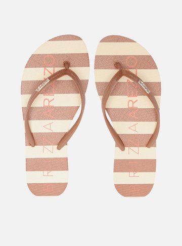 Chinelo de Dedo Marrom Listrado Essential