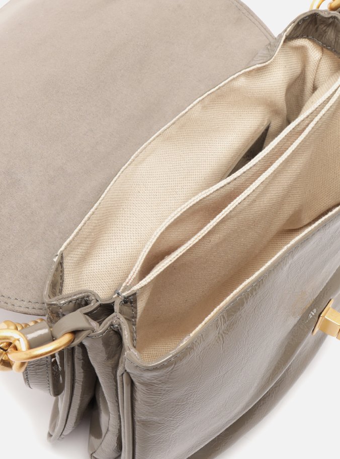 Bolsa Tiracolo Cinza Couro Amélia Grande