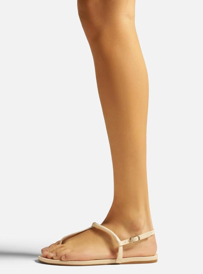 Sandália Rasteira Off-White Tiras Slim Básica