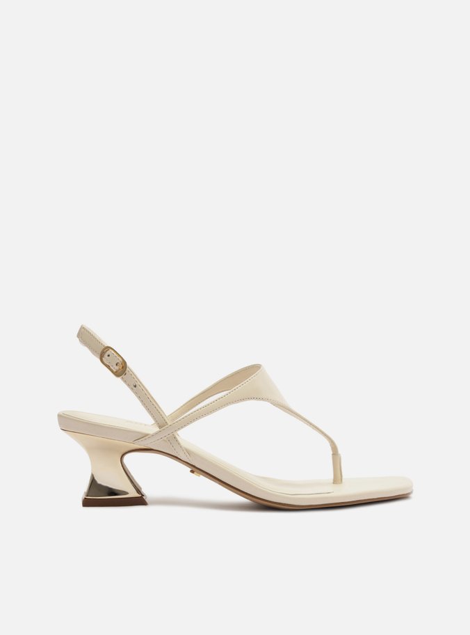 Sandália Off-White Salto Médio