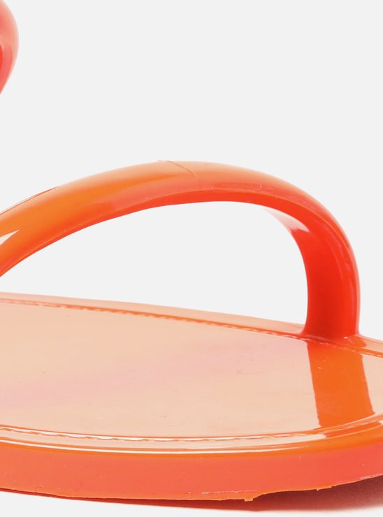 Kit Rasteira Laranja Brilho e Bag Transparente Brizza