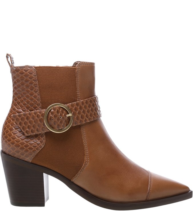 Bota Salto Médio West Skin Elástico Imbuia