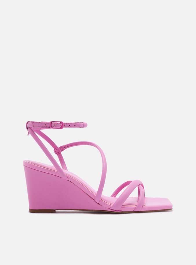 Sandália Rosa Multitiras Anabela