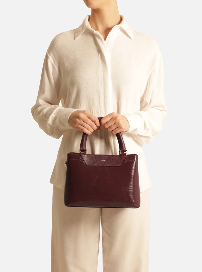 Bolsa Tote Vermelha Couro Textura Média