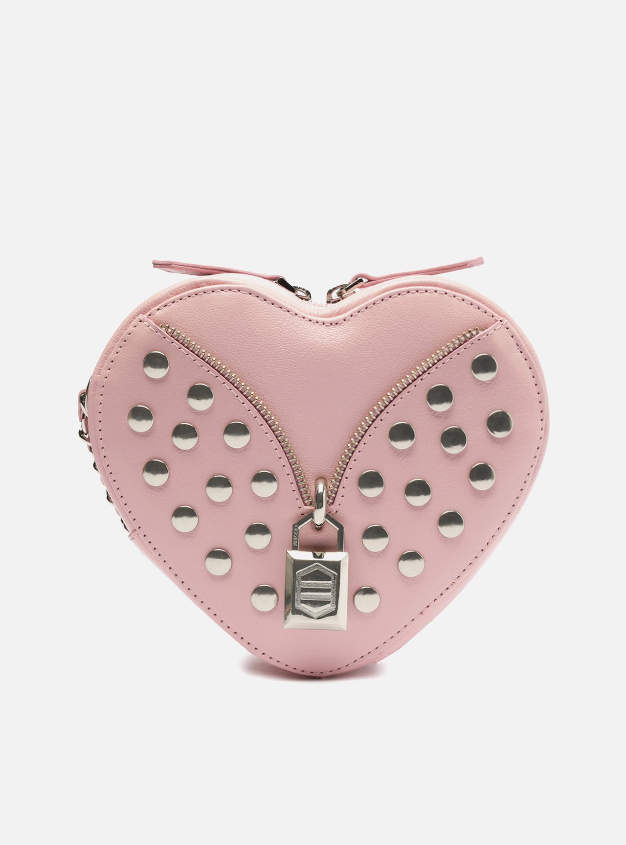 Bolsa Tiracolo Rosa Couro Pequena Coração Cadeado | Arezzo