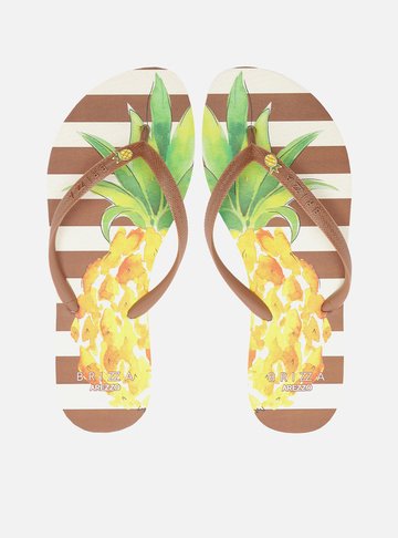 Chinelo Marrom Essential Estampa Abacaxi