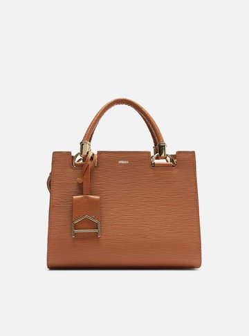 Bolsa Tote Marrom Couro Abraccio Média