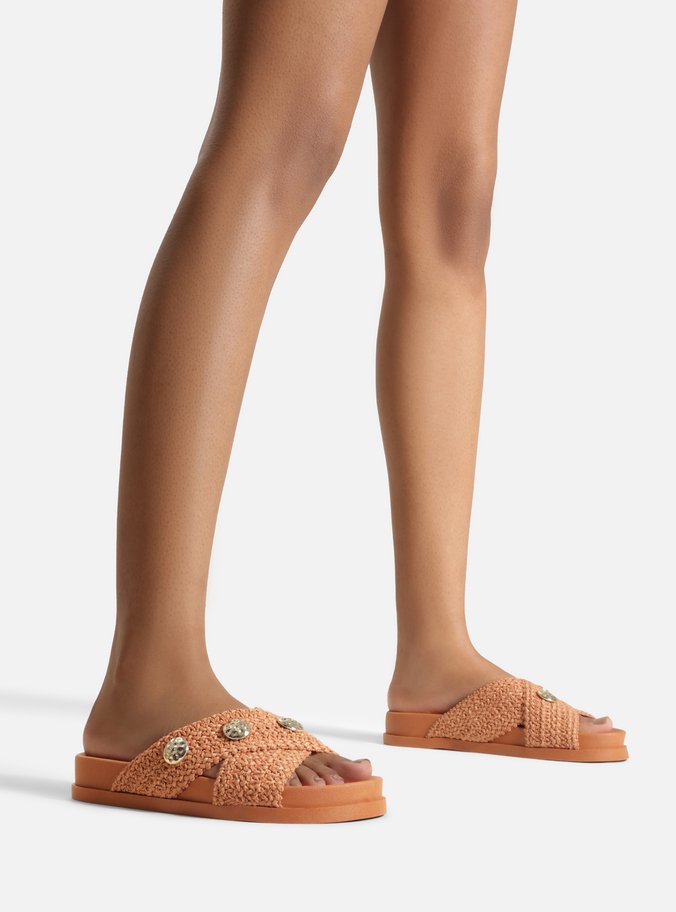 Chinelo de Dedo Nude Tressê Metais Brizza