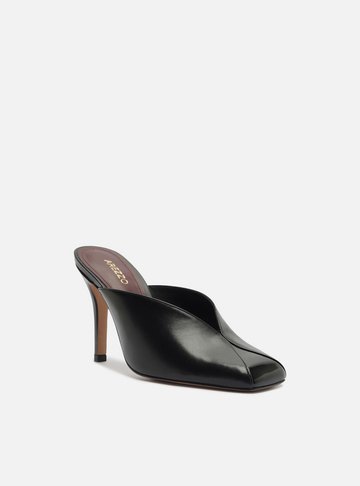Arezzo — Mule Preta Salto Fino Cap Toe