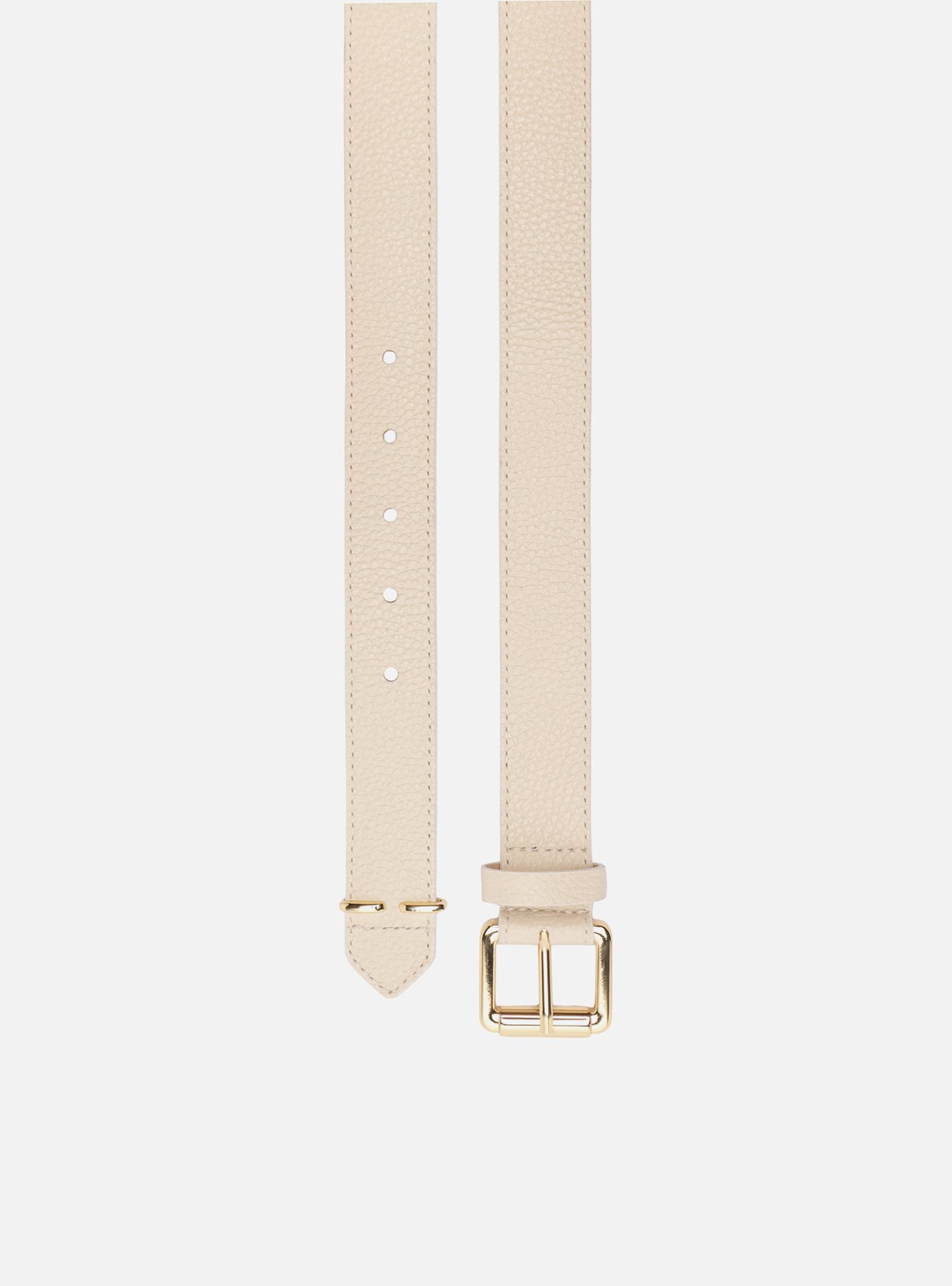 Cinto Off White Couro Médio Detalhe Metal — foto 2