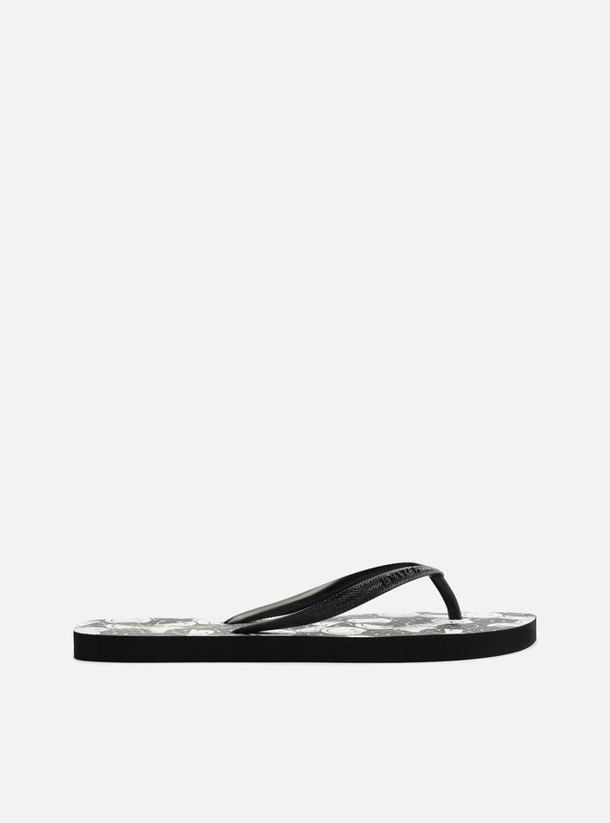 Chinelo de Dedo Preto Print Flash Smiley