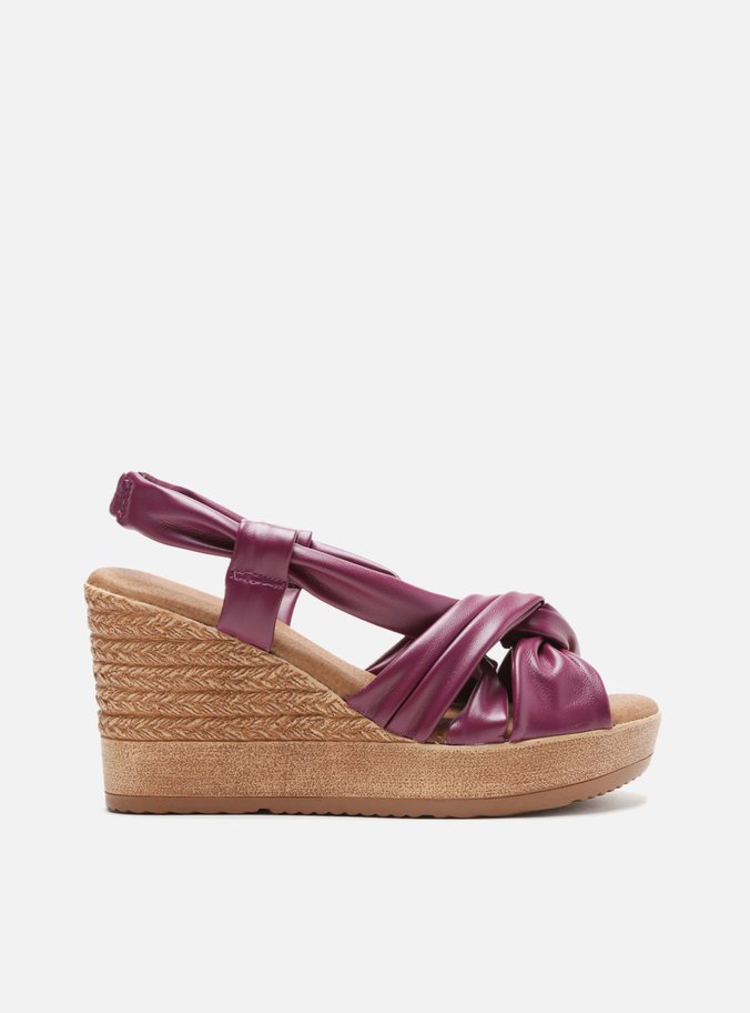 Sandália Vermelha Plataforma Nó Sling Back Cassis