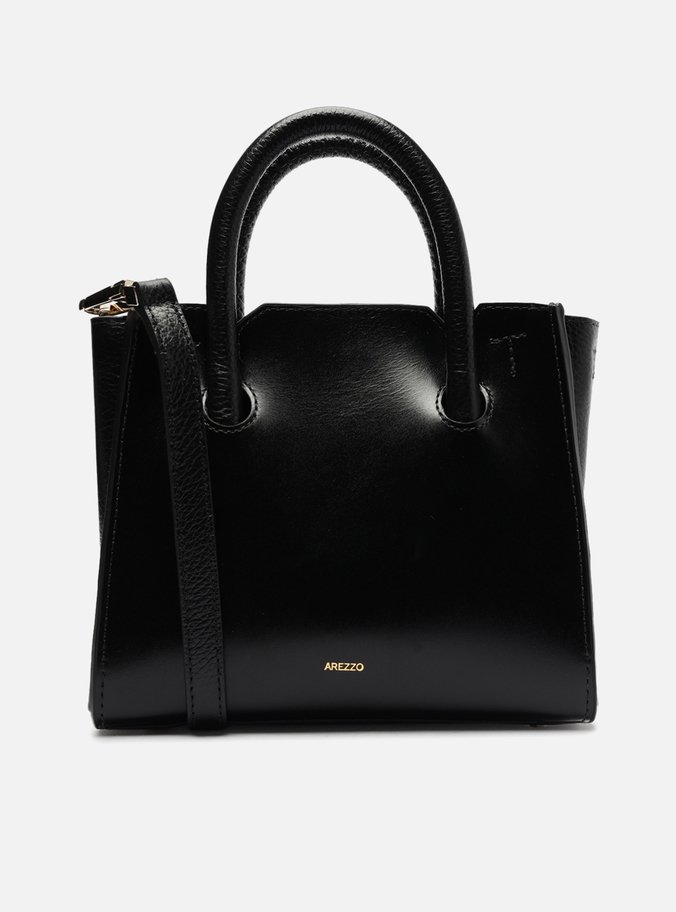 Bolsa Tote Preta Couro Pequena Olie
