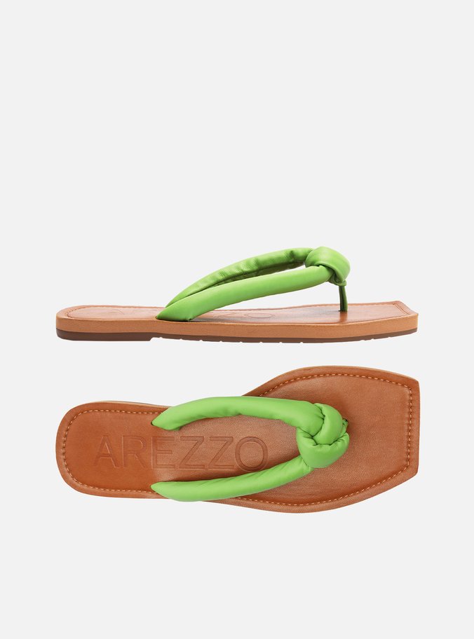 Flip Flop Verde Tiras Bombadas