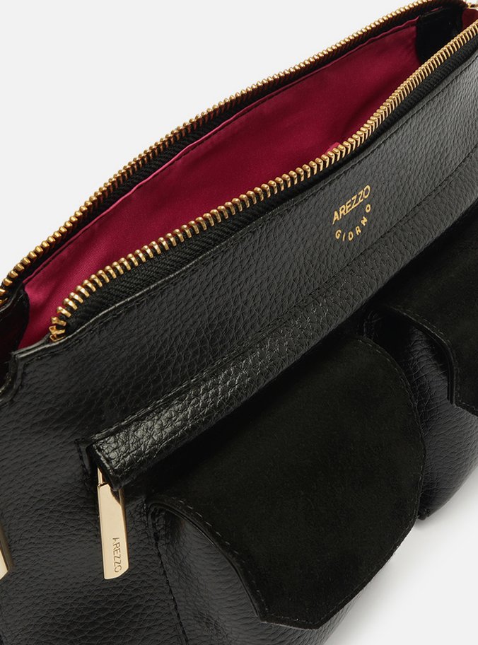 Bolsa Tiracolo Preta Média Bolsos Camurcina