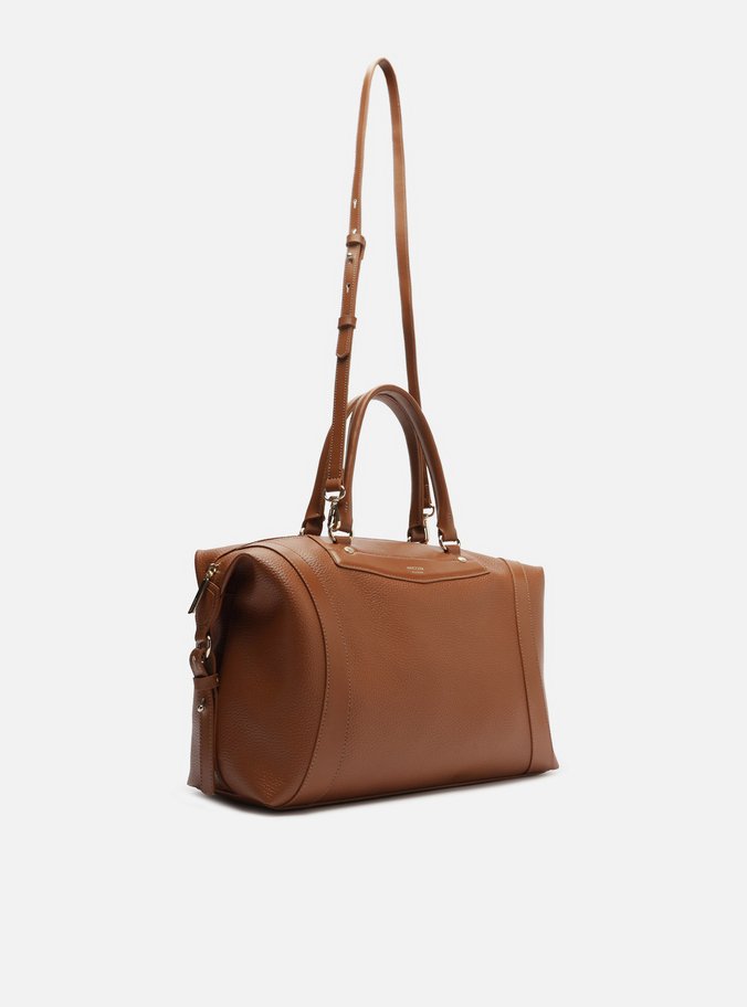 Bolsa Tiracolo Marrom Média Detalhe Moldura