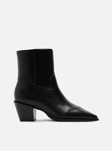 Bota Preta Couro Cano Curto Western