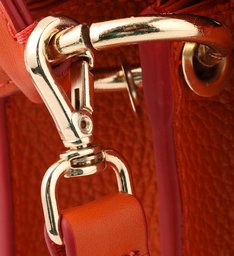 Bolsa Satchel Laranja Couro Turim Média Bolsa Satchel Laranja Couro Turim Média