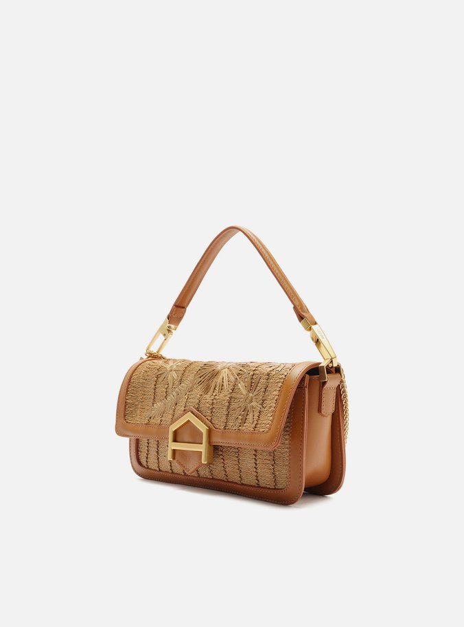 Bolsa Tiracolo Marrom Couro A001 Natural Média
