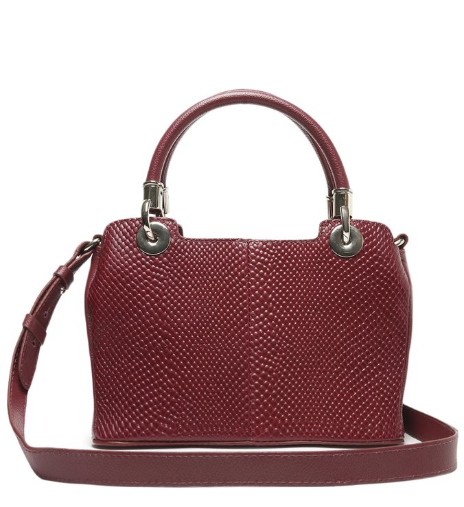 Bolsa Tote Couro Skin Média Bordô