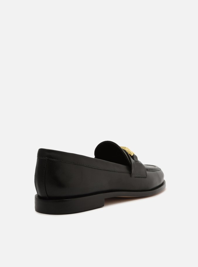 Mocassim Preto Couro Metal Livia
