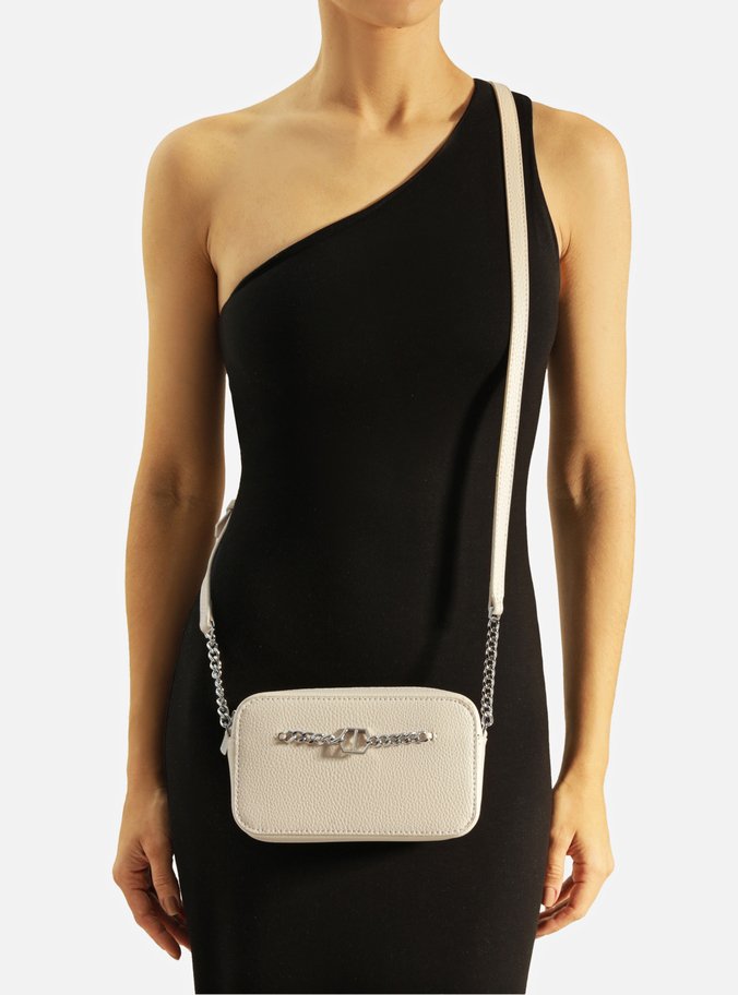 Bolsa Tiracolo Branca Pequena Corrente ID