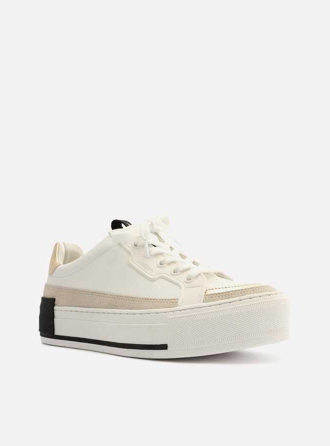 Tênis Branco Flatform Amarração Preto