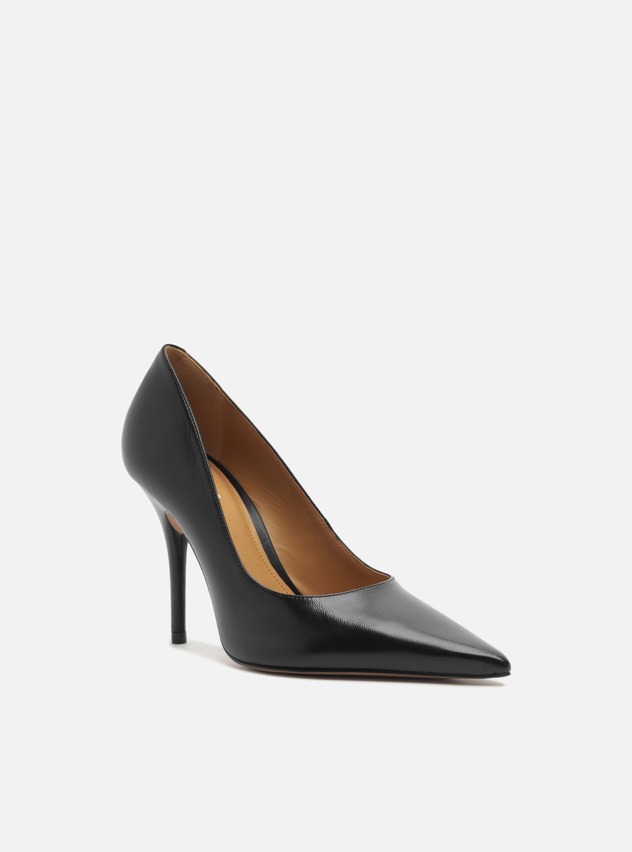 Scarpin Preto Couro Salto Fino Essencial 100 — foto 2