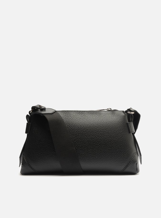 Bolsa Tiracolo Preta Pequena Alça Gorgurão