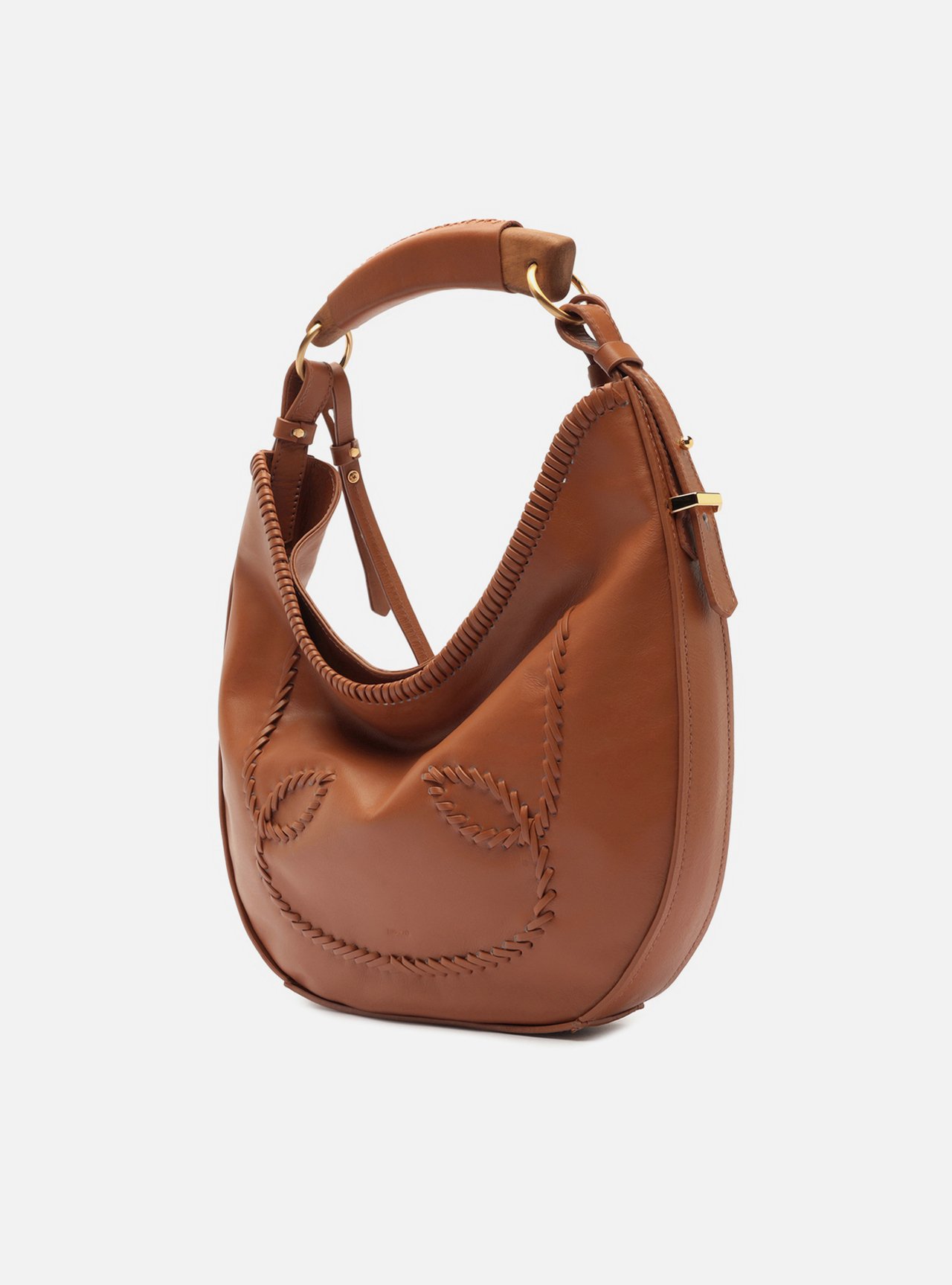 Bolsa Hobo Preta Couro Média Tressê — foto 2