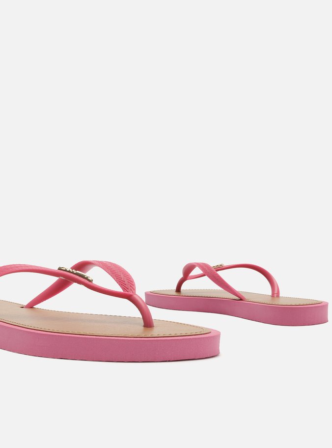Chinelo de Dedo Tiras Pink Palmilha Marrom