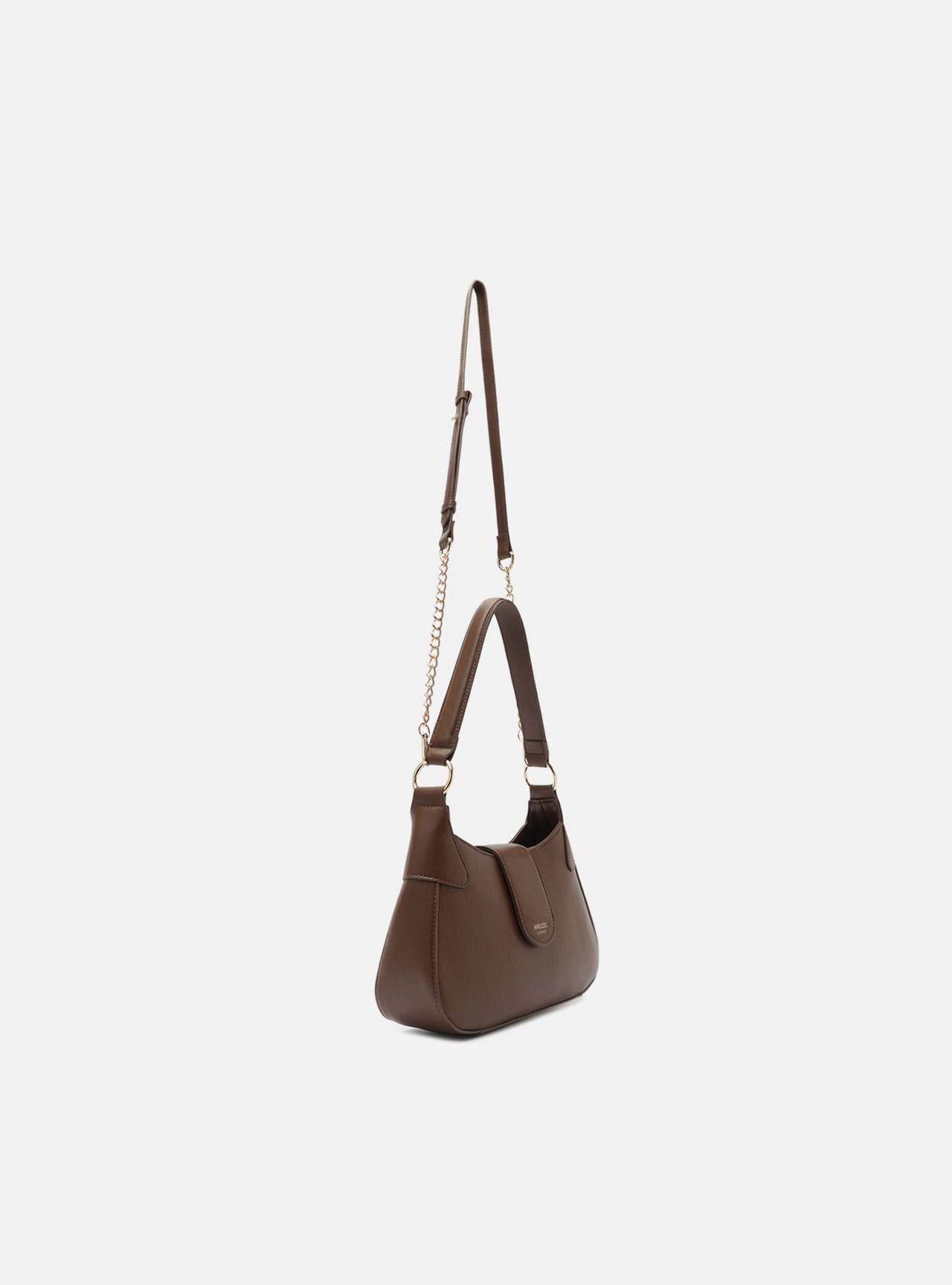 Bolsa Tiracolo Marrom Média Alça Corrente — foto 2