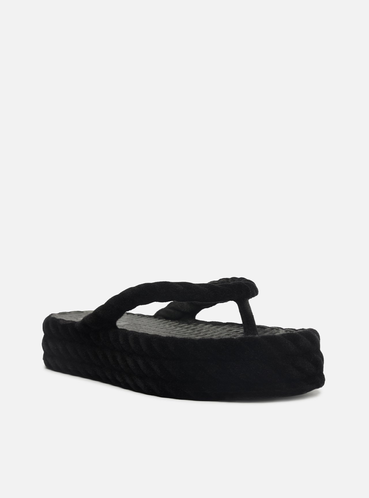 Sandália Preta Flatform Marrocos Mid Velvet — foto 2