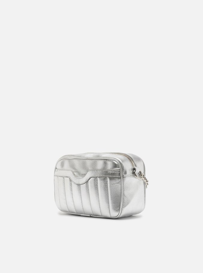 Bolsa Tiracolo Prateada Couro Francine Pequena