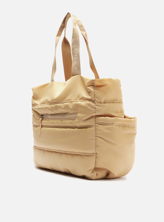 Bolsa Shopping Bege Nylon Gigi Sporty Grande