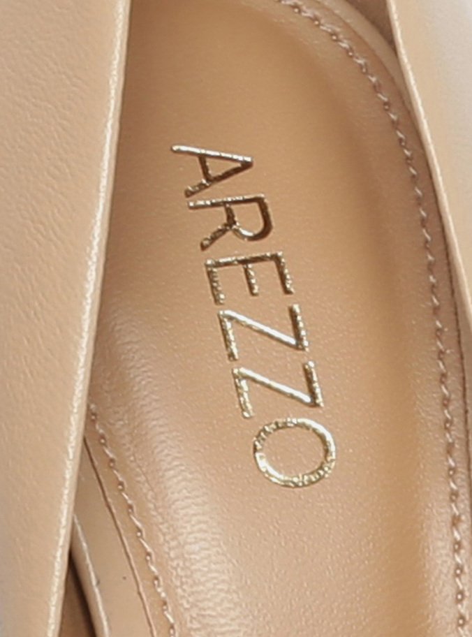 Scarpin Couro Nude Bico Fino