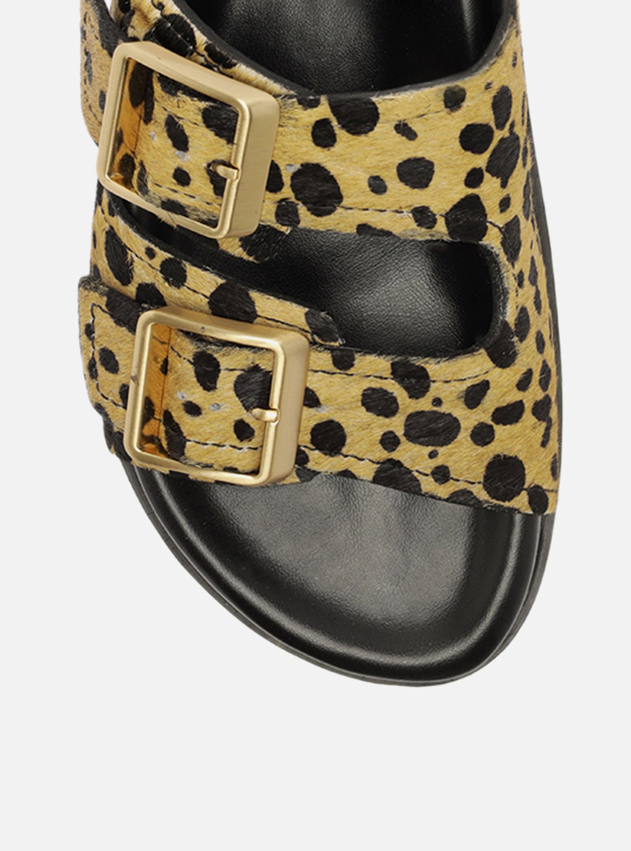 Sandália Papete Animal Print Natural Tiras Fivelas — foto 5