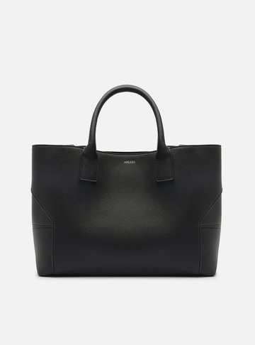 Bolsa Tote Preta Grande Recortes