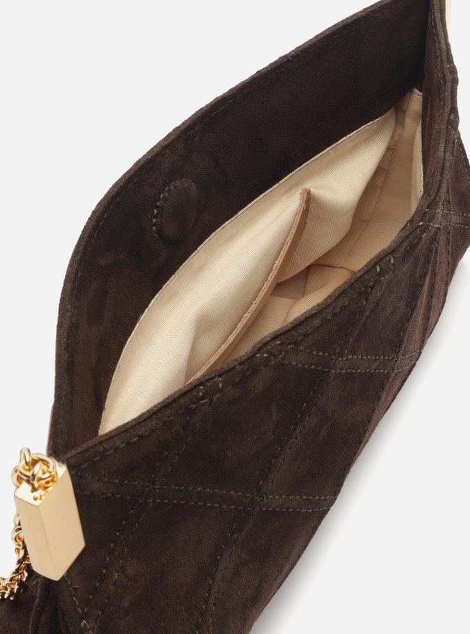 Bolsa Tiracolo Marrom Suede Média Matelassê