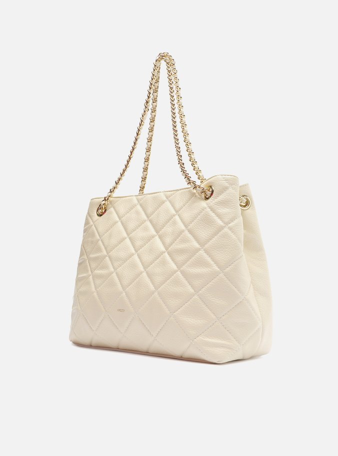 Bolsa Tote Branca Couro Matelassê Gab Média