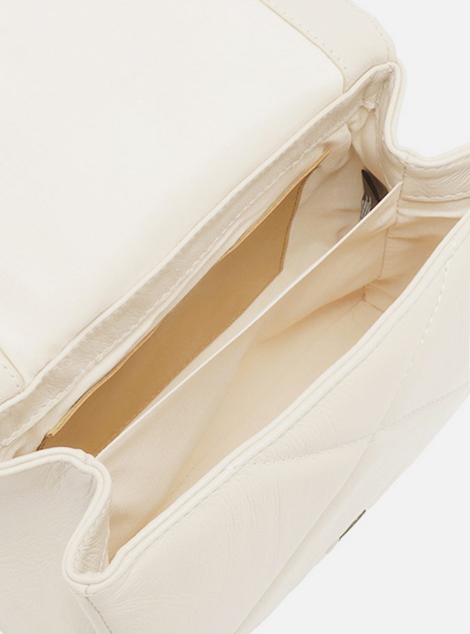 Bolsa Tiracolo Branca Couro Matelassê Grande