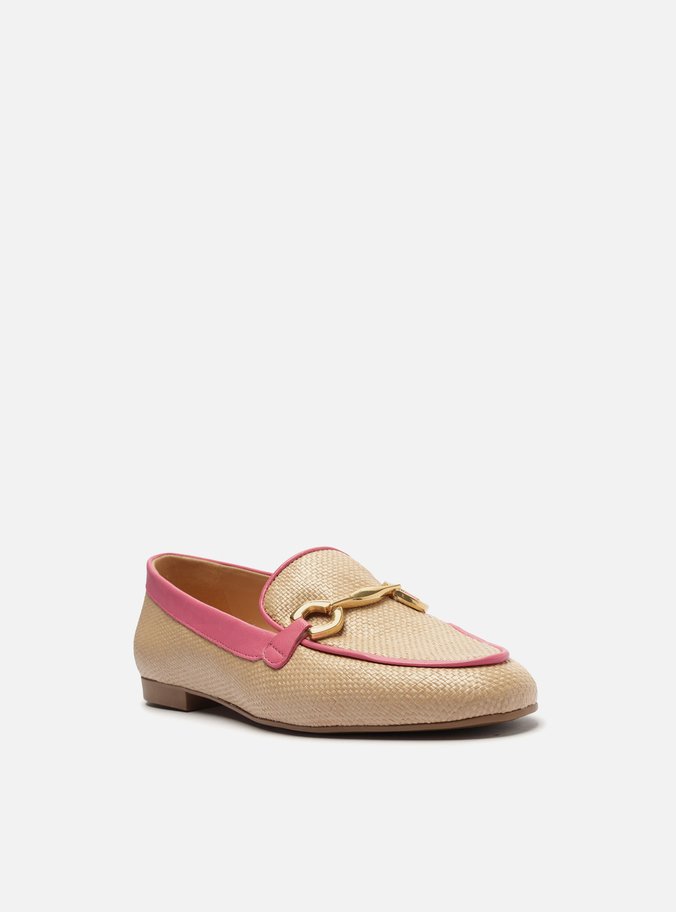 Mocassim Bege Bridão Rosa Luma