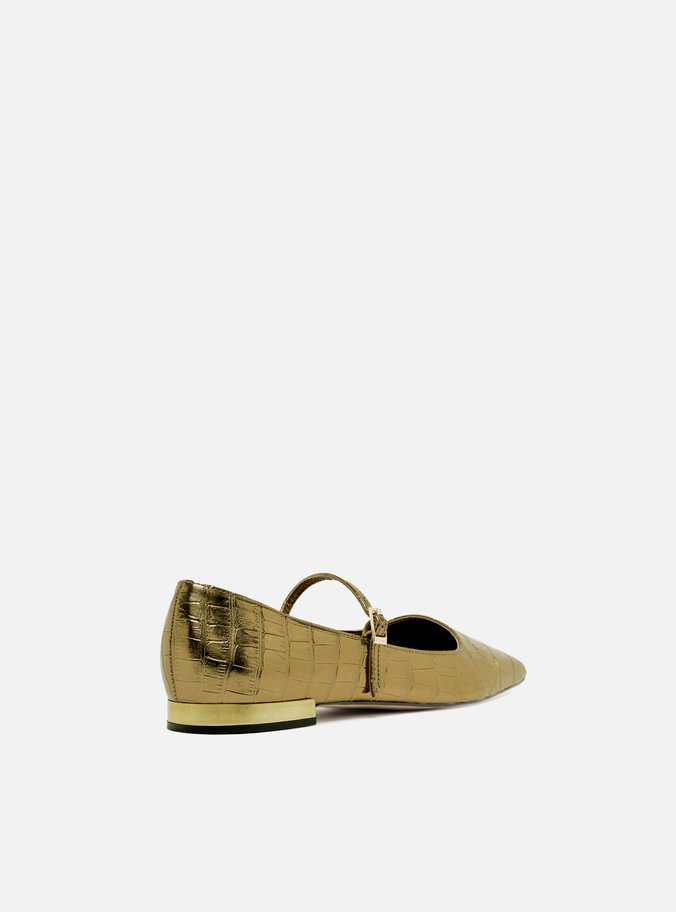 Sapatilha Dourada Croco